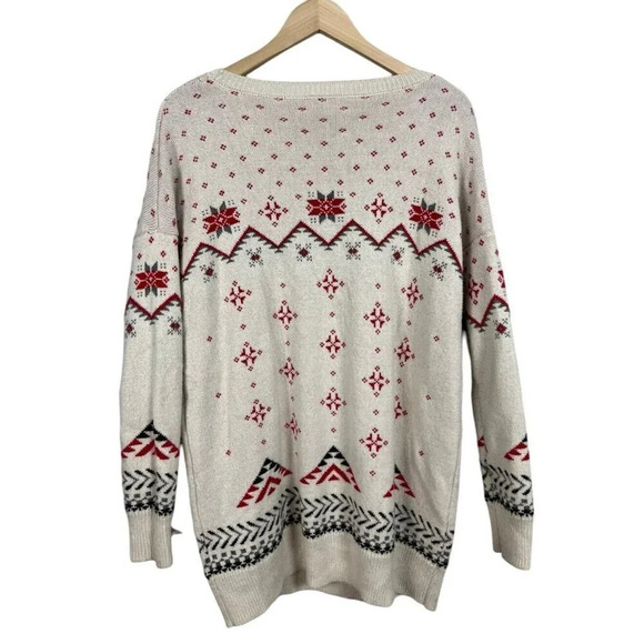 Mossimo Supply Co Pullover Tight Knit Fair Isle Polar Bear Sweater Size Large - Picture 2 of 8
